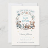Boho Teddy Bear picknick Baby shower thema jongens Kaart (Voorkant)