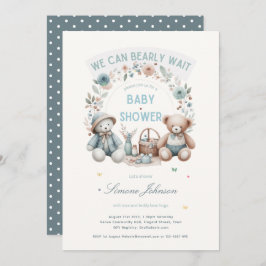 Boho Teddy Bear picknick Baby shower thema jongens Kaart
