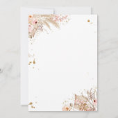 Boho Teddy Bear Picnic Girl Pink Baby shower Invit Kaart (Achterkant)