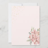 Boho Teddy Bear Pink and Gold Baby shower Kaart (Achterkant)