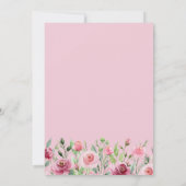 Boho Teddy Bear Pink Barly Wait Girl Baby shower Kaart (Achterkant)