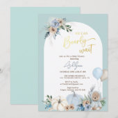 Boho Teddy Bear Pumpkin Boy Bearly Baby shower Kaart (Voorkant / Achterkant)