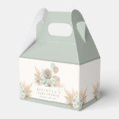 Boho Teddy Bear Sage Green Barly Wait Baby shower Bedankdoosjes (Achterkant)