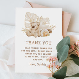 Boho Teddy Bear | Schattigee Soft Kids verjaardags Bedankkaart