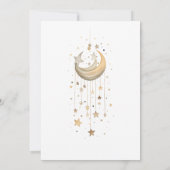 Boho Teddy Bear Stars Moon Baby shower Kaart (Achterkant)