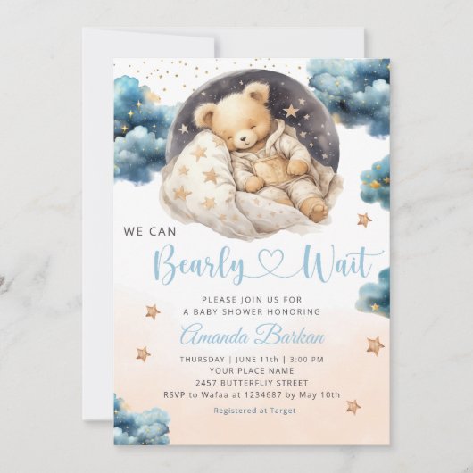 Boho Teddy Bear we kunnen Baby shower afwachten Kaart (Voorkant)
