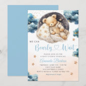 Boho Teddy Bear we kunnen Baby shower afwachten Kaart (Voorkant / Achterkant)