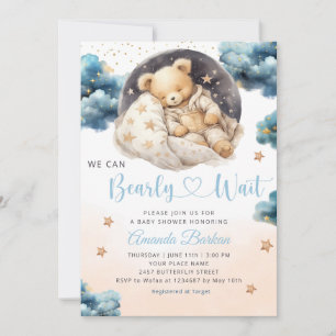 Boho Teddy Bear we kunnen Baby shower afwachten Kaart