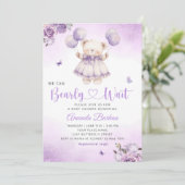 Boho Teddy Bear we kunnen Baby shower afwachten Kaart (Staand voorkant)
