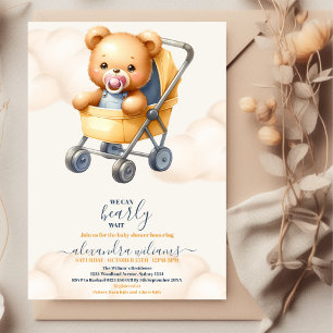Boho Teddy Bear we kunnen Baby shower afwachten Kaart