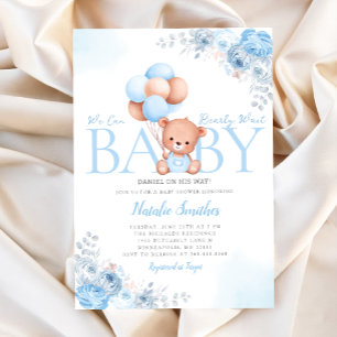 Boho Teddy Bear we kunnen Baby shower afwachten Kaart