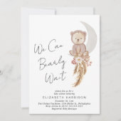 Boho Teddy Bear we kunnen Baby shower afwachten Kaart (Voorkant)