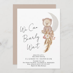 Boho Teddy Bear we kunnen Baby shower afwachten Kaart