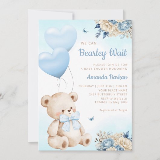 Boho Teddy Bear we kunnen het Baby shower van een Kaart (Voorkant)