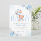 Boho Teddy Bear we kunnen wachten op Baby shower I Kaart (Staand voorkant)