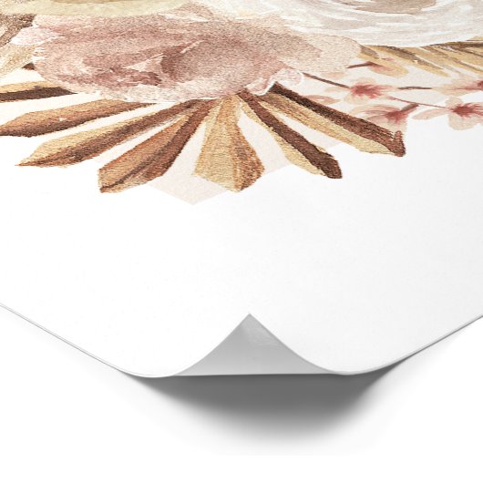 Boho Teddy Bear Welcome Baby shower Sign Poster (Hoek)