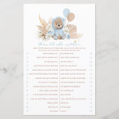 Boho Teddy Bear zou ze een beetje Baby shower spel (Voorkant)