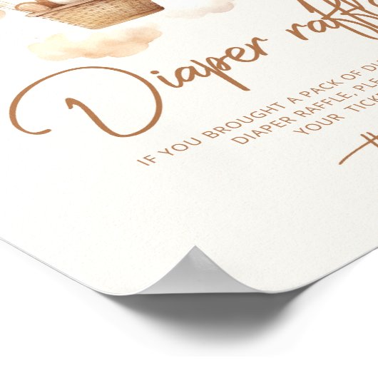 Boho Teddy beer luier loterij Poster (Hoek)