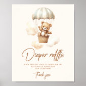 Boho Teddy beer luier loterij Poster (Voorkant)