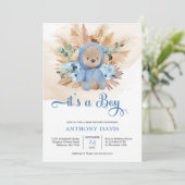 Boho Teddy draagt een sweatshirt met pampasgras Kaart (Staand voorkant)