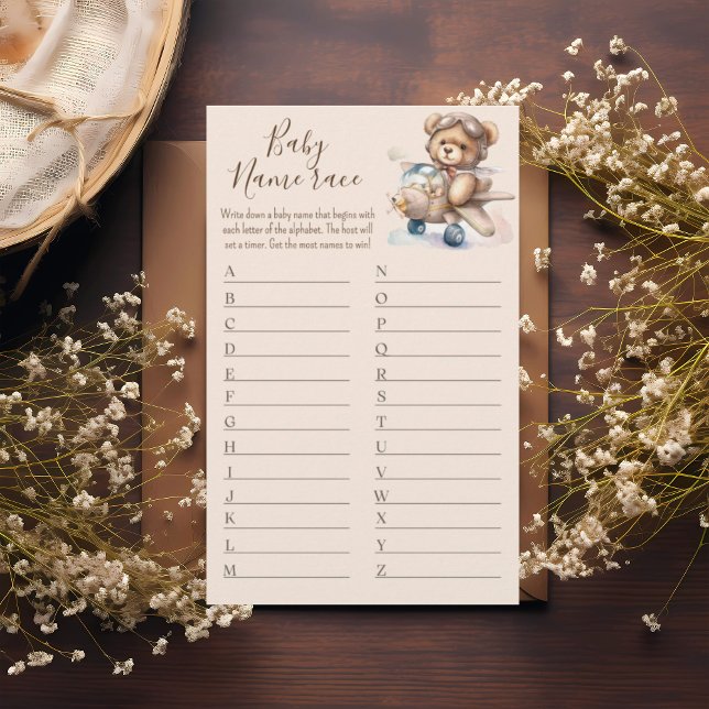 Boho teddybeer baby naam race baby shower spel (Creator heeft geüpload)