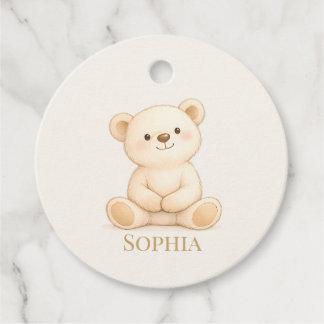 Boho Teddybeer Baby Shower Bedankjes Labels