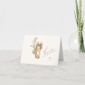 Boho Teddybeer Baby Shower Bedankkaart (Voorkant)