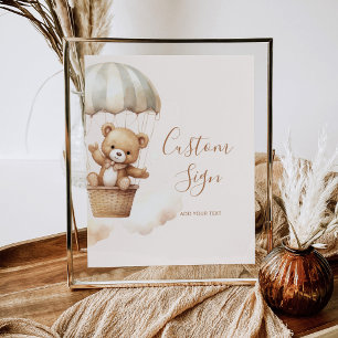 Boho teddybeer baby shower Custom Poster