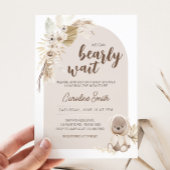 Boho Teddybeer Baby Shower  Kaart