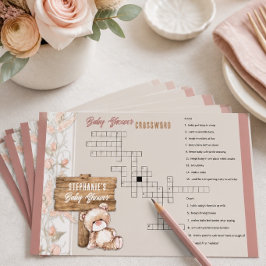 Boho Teddybeer Baby Shower Kruiswoordspel Game Briefpapier