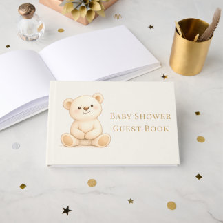 Boho Teddybeer Baby Shower Neutraal Gastenboek