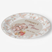 Boho Teddybeer Baby Shower Papieren Bordje (Gekanteld)