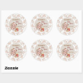 Boho Teddybeer Baby Shower Ronde Sticker (Vel)
