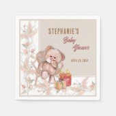 Boho Teddybeer Baby Shower Servet (Voorkant)