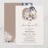 Boho Teddybeer & Ballonnen Bearly Wait Baby Shower Kaart (Voorkant / Achterkant)
