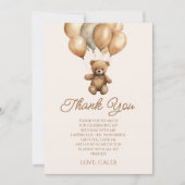 Boho teddybeer Beary eerste 1e verjaardag Bedankkaart (Voorkant)