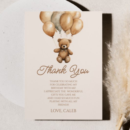 Boho teddybeer Beary eerste 1e verjaardag Bedankkaart