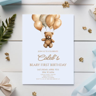 Boho teddybeer Beary eerste 1e verjaardag Kaart