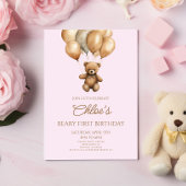 Boho teddybeer Beary eerste 1e verjaardag Kaart