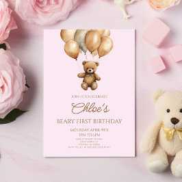 Boho teddybeer Beary eerste 1e verjaardag Kaart