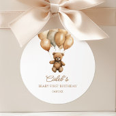 Boho teddybeer Beary eerste 1e verjaardag Ronde Sticker