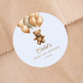 Boho teddybeer Beary eerste 1e verjaardag Ronde Sticker