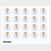 Boho teddybeer Beary eerste 1e verjaardag Ronde Sticker (Vel)