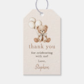 Boho Teddybeer Beary Eerste 1e Verjaardagsfeestje Cadeaulabel (Voorkant)