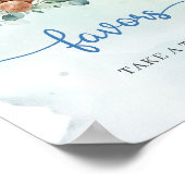 Boho Teddybeer blauw bloemeneucalyptus gunsten Poster (Hoek)