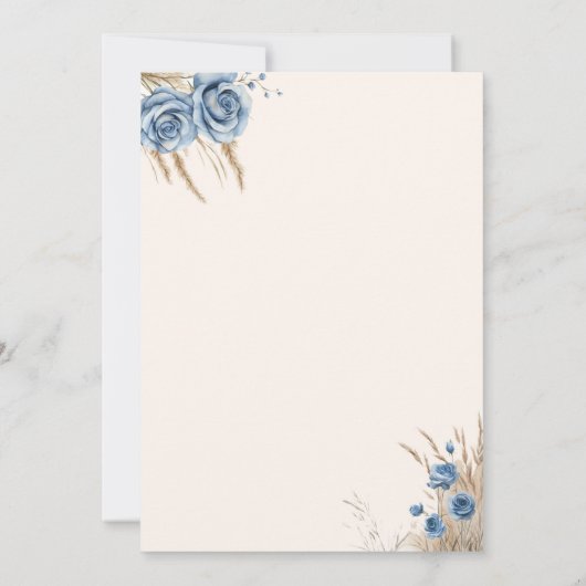 Boho Teddybeer Jongen Blauwe Beer Kan bijna niet w Kaart (Achterkant)