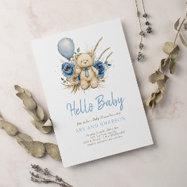 Boho Teddybeer Jongen Blauwe Beer Kan bijna niet w Kaart