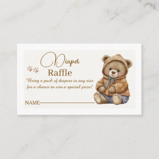Boho Teddybeer Luierspel Baby Shower Insteekkaart. Informatiekaartje