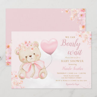 Boho Teddybeer Meisje Roze Net Niet Kunnende Wacht Kaart