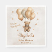 Boho Teddybeer met ballonnen Baby shower Servet (Voorkant)